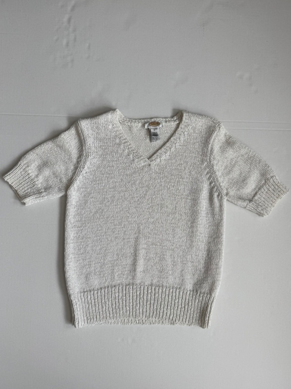Vintage 90s white knit tee